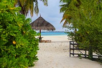 Tropical island beach scenery. Free public domain CC0 image.