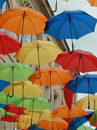 Colorful umbrellas. Free public domain CC0 image