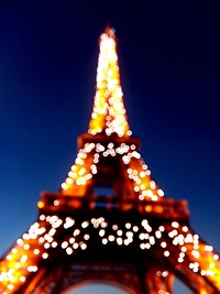 Eiffel Tower at night, Paris, France. Free public domain CC0 photo.