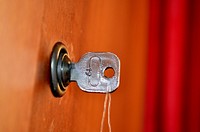 Key in lock. Free public domain CC0 photo.