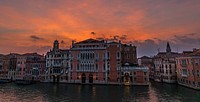 Grand Canal in Venice during sunset. Free public domain CC0 photo.