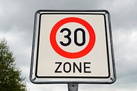 Speed limit, traffic sign. Free public domain CC0 image