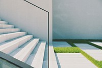 Free minimal staircase and grass public domain CC0 photo.