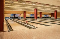 Free empty bowling lanes image, public domain  CC0 image.