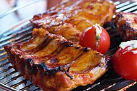 Free grilled BBQ ribs photo, public domain food CC0 image. 