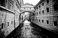 Venice in black and white, free public domain CC0 photo.