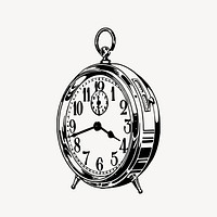 Alarm clock clipart, vintage object illustration vector. Free public domain CC0 image.