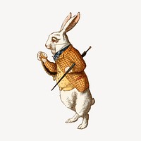 White Rabbit clipart, Alice In Wonderland character illustration vector. Free public domain CC0 image.