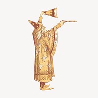 Golden wizard clipart, vintage fairytale illustration vector. Free public domain CC0 image.
