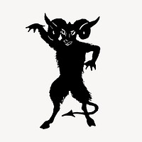 The Devil silhouette clipart, vintage monster illustration vector. Free public domain CC0 image.