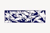 Fish patterned divider clipart, vintage animal illustration vector. Free public domain CC0 image.