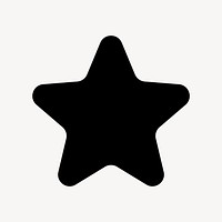 Black star, filled icon, for social media app psd