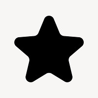 Black star, filled icon, for social media application vector