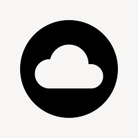 Cloud circle icon for apps & websites, rounded vector design