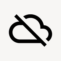 Cloud off icon for apps & websites, filled black vector design