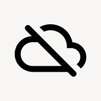 Cloud off icon for apps & websites, rounded psd design