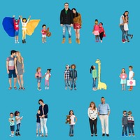 Diversity People Family Together Love Studio Portrait Isolated
