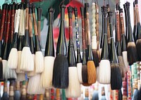 Free cosmetics brushes photo, public domain beauty CC0 image.