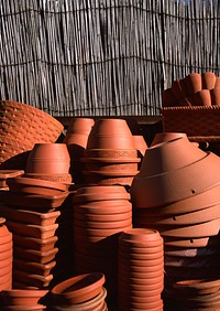Free group of clay vases image, public domain material CC0 photo.