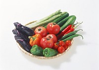 Free vegetables in a basket image, public domain food CC0 photo.