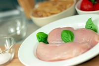 Free raw chicken to be cooked, public domain food CC0 photo.