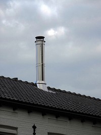 Free chimney on roof image, public domain weather CC0 photo.