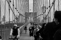 Brooklyn Bridge monotone, New York City, New York, 12/29/2016.
