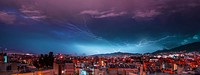 Free thunder lightning over Athens photo, public domain building CC0 image.