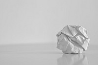 Free crumpled paper ball photo, public domain junk CC0 image.