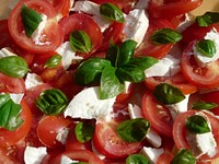 Free fresh mozzarella and tomato image, public domain food CC0 photo.