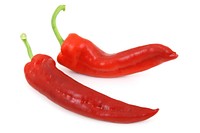 Free red chilli pepper on white background image, public domain vegetables CC0 photo.