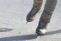 Free ice skating shoes closeup image, public domain sport CC0 photo.