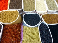 Free different spices at a market photo, public domain food CC0 image.