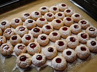 Bulgarian Christmas jam-filled cookies. Free public domain CC0 photo.