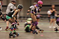 Roller skating sports, location unknown, date unknown.