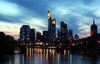 Free Frankfurt at night image, public domain Germany CC0 photo.