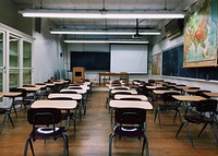 Free classroom chairs photo, public domain design CC0 image.