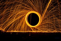 Long exposure fire circle background. Free public domain CC0 photo.