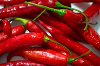 Free red chilli pepper close up image, public domain vegetables CC0 photo.