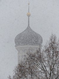 Free mosque on a snowy day image, public domain building CC0 photo.