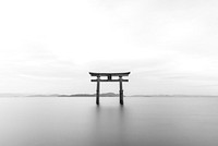 Free Shirahige Shrine torii gate image, public domain Japan CC0 photo.