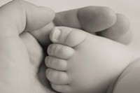 Free father holding baby's hand image, public domain CC0.