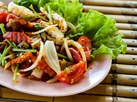 Free papaya salad somtum image, public domain Thai food CC0 photo.