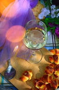 Free white wine on table image, public domain drink CC0 photo.