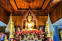 Buddha statue in Thai temple, free public domain CC0 image.
