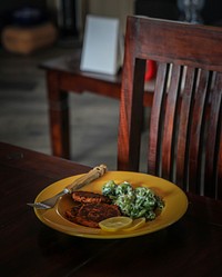 Free meal on a plate image, public domain food CC0 photo.