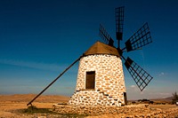 Windmill in dry land, free public domain CC0 photo