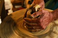 Free person making pottery image, public domain occupation CC0 photo.