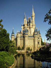 Free fairytale castle image, public domain amusement park CC0 photo.