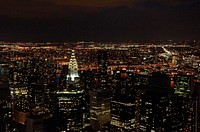 Urban cityscape night view photo, free public domain CC0 image.